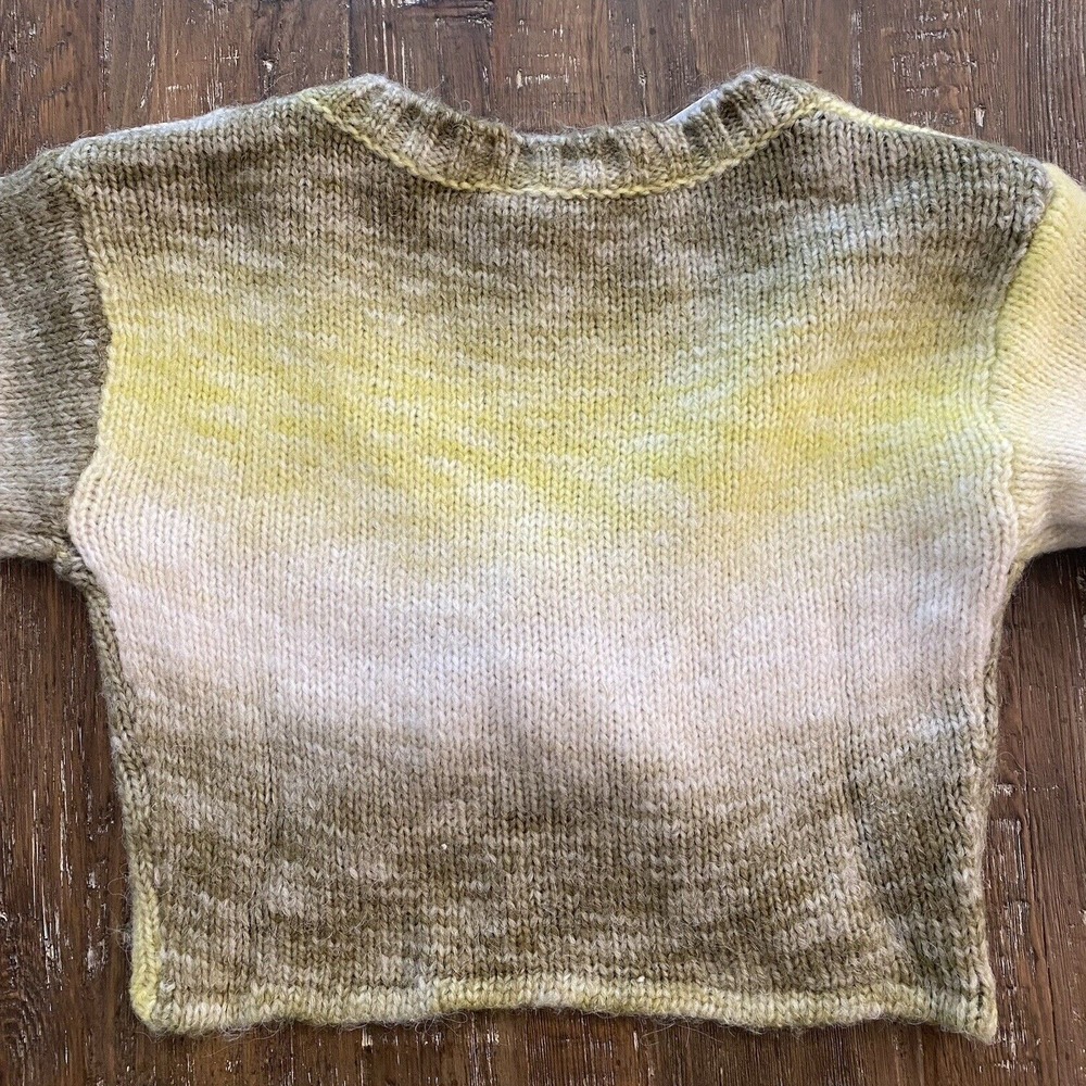 FOR LOVE & LEMONS Sweater Womens S Cropped Twist Sage & Yellow NEW - Picture 7 of 13